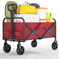 Garvee Chariot Pliable xL 172 kg, Acier et Oxford 600D, Roues de 13 cm, pour Marché, Courses et Activités extérieur, Rouge