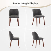 Chaises de salle à manger Garvee, lot de 2, revêtement en tissu et pieds en bois, pour restaurant/café, hauteur 78 cm, style moderne mi-siècle, gris
