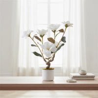 Ensemble de 2 magnolias artificiels Garvee de 61 cm (24 pouces) avec pot blanc, idéal pour la maison et le bureau. Facile d'entretien, stable et réaliste.