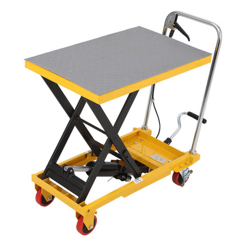 Garvee table élévatrice hydraulique 227 kg, table à ciseaux en acier, levage 47 à 150 cm, tapis antidérapant 3 mm, 4 roues