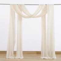 Rideau de tulle d'extérieur Garvee pour arche de mariage, tissu gaze 60 x 550 cm, blanc ivoire, matière douce