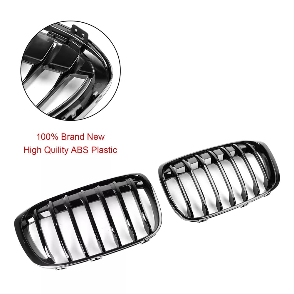 Calandre avant Garvee pour BMW X1 F48 F49 (2016-2018), à une seule lamelle, en plastique ABS noir, style automobile