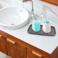 Organisateur d'évier en silicone Garvee, tapis d'égouttage antidérapant pour la cuisine, support de rangement pour la vaisselle, plateau égouttoir, accessoire pour la cuisine et la salle de bain.