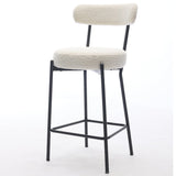 Garvee tabourets de bar blancs lot de 2, 76 cm hauteur bar, mousse à mémoire, base métallique, cuisine moderne, blanc - blanc