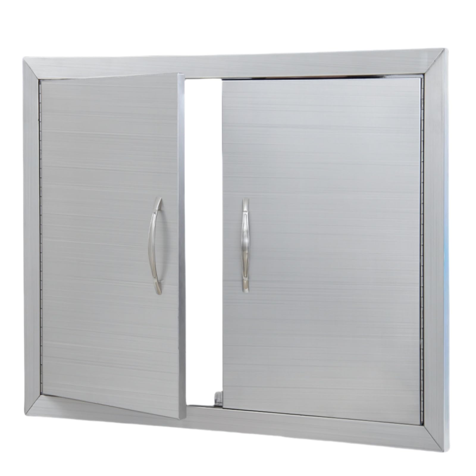Portes de cuisine extérieure Garvee 30,5 x 21 pouces en acier inoxydable pour barbecue, fermeture magnétique double accès, pour barbecue de jardin