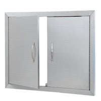 Portes de cuisine extérieure Garvee 30,5 x 21 pouces en acier inoxydable pour barbecue, fermeture magnétique double accès, pour barbecue de jardin