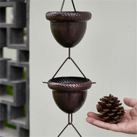 Chaîne de pluie GARVEE 253 cm avec 15 coupelles, collecteur d'eau en métal durable pour jardin