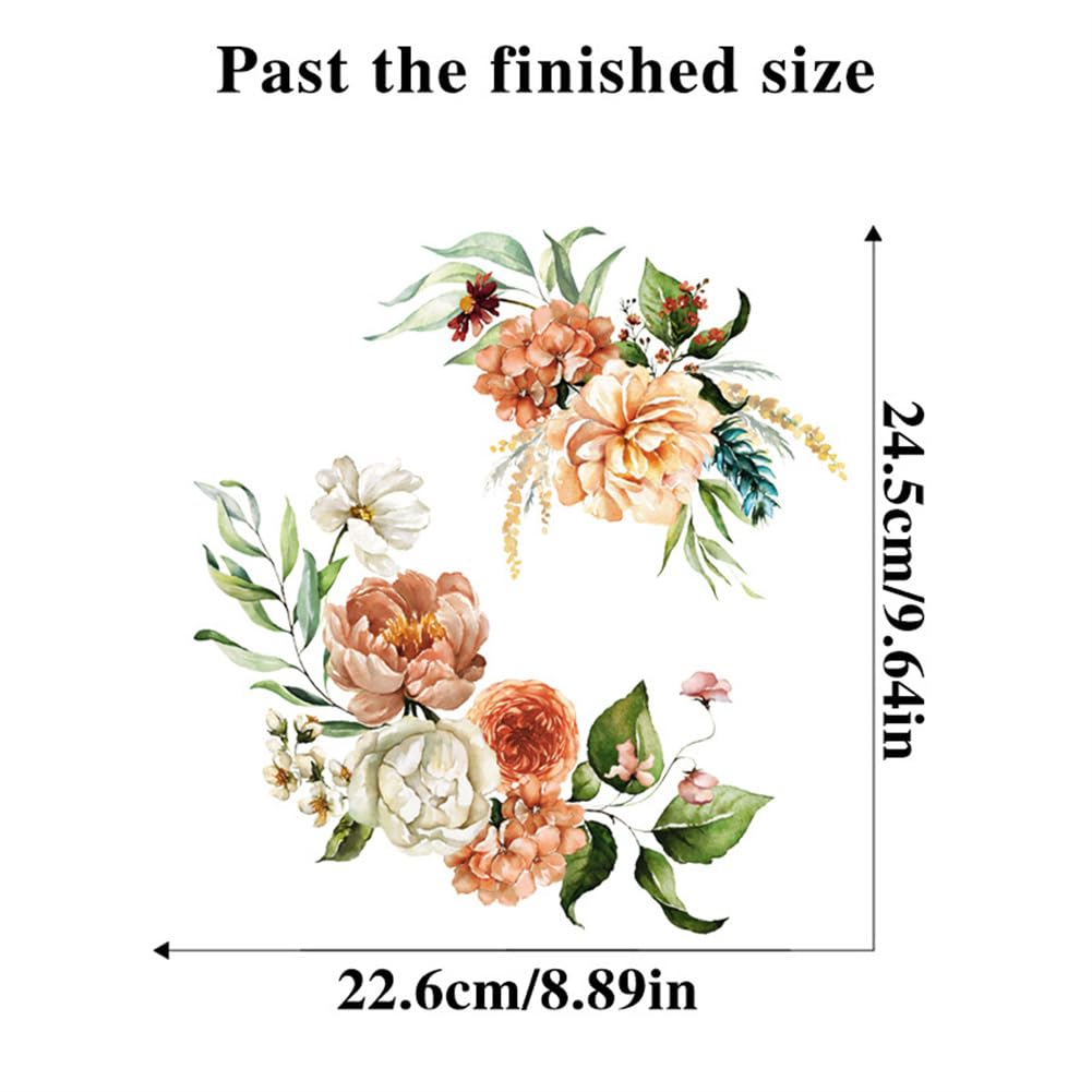 Sticker mural Garvee pour toilettes MT23023, motif floral vert, design moderne, 20 x 30 cm, autocollant et imperméable, décoration de salle de bain