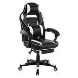 Garvee Chaise gaming ergonomique noir et blanc avec repose-pieds, appui-tête et soutien lombaire, pivotante 360°, hauteur réglable, capacité 136 kg, adulte et ado - Noir et Blanc
