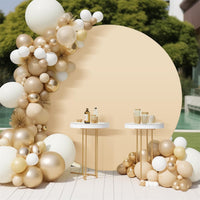 Arche ronde Garvee, toile de fond en polyester avec fermeture éclair et élastique, légère, 1,98 m, décoration pour mariages et fêtes, blanche