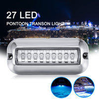 Garvee Lot de 2 lampes marines 27 LED, éclairage sous-marin pour bateau, éclairage de rétroviseur pour ponton en acier inoxydable, lampe de pont étoilée Vissen, lampe de nuit pour yachting et bateau en acier inoxydable