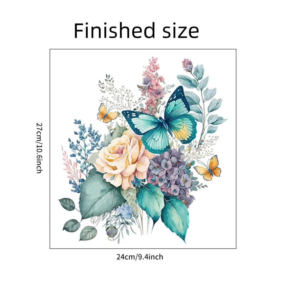 Autocollants pour siège de toilette Garvee avec fleurs et papillons, auto-adhésifs, en PVC imperméable, pour la décoration de salle de bain