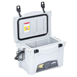 Garvee Glacière Portable 18,9 L Isolation Longue Durée Poignée Confortable Plastique LLPDE Résistant Camping Pique-nique - Blanc