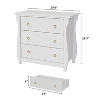 Garvee commode à 3 tiroirs, pour chambre, en bois rouge, poignées en métal, idéale pour le salon ou le couloir