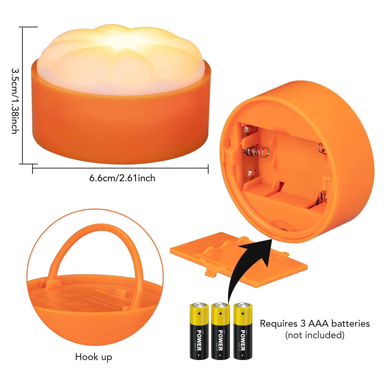 Guirlande lumineuse citrouille LED sans flamme Garvee avec télécommande, minuterie et variateur, lot de 6 pour Halloween, utilisation intérieure et extérieure, fonctionne sur piles, orange
