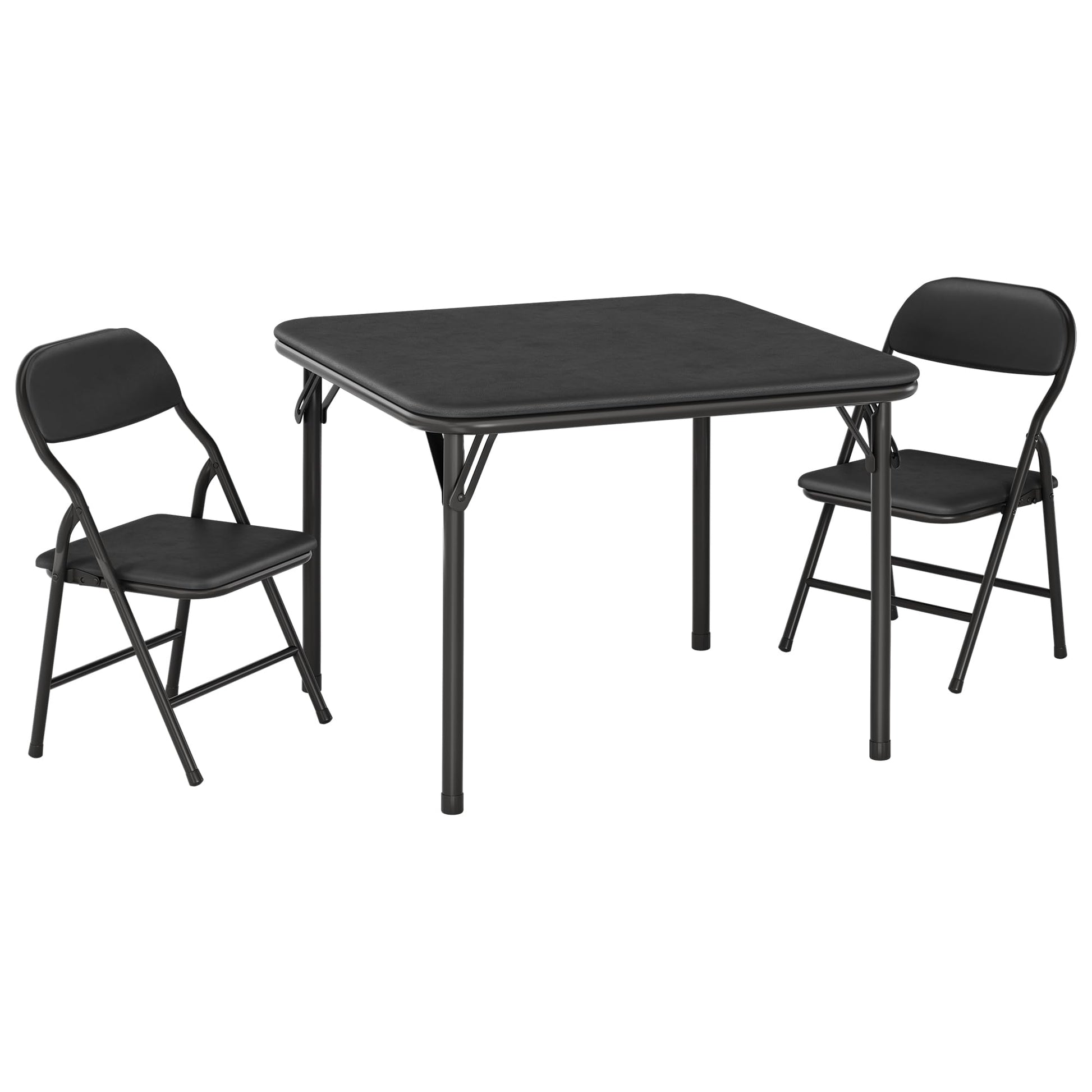 Ensemble table et chaises pliantes 3 pièces Garvee pour enfants, pliable avec revêtement en cuir PU, pour salle de jeux et usage extérieur, léger et sûr