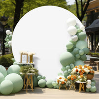 Garvee Housse d’arche ronde unie, diamètre 2 m, blanc, pour décoration de mariage et anniversaire, blanc
