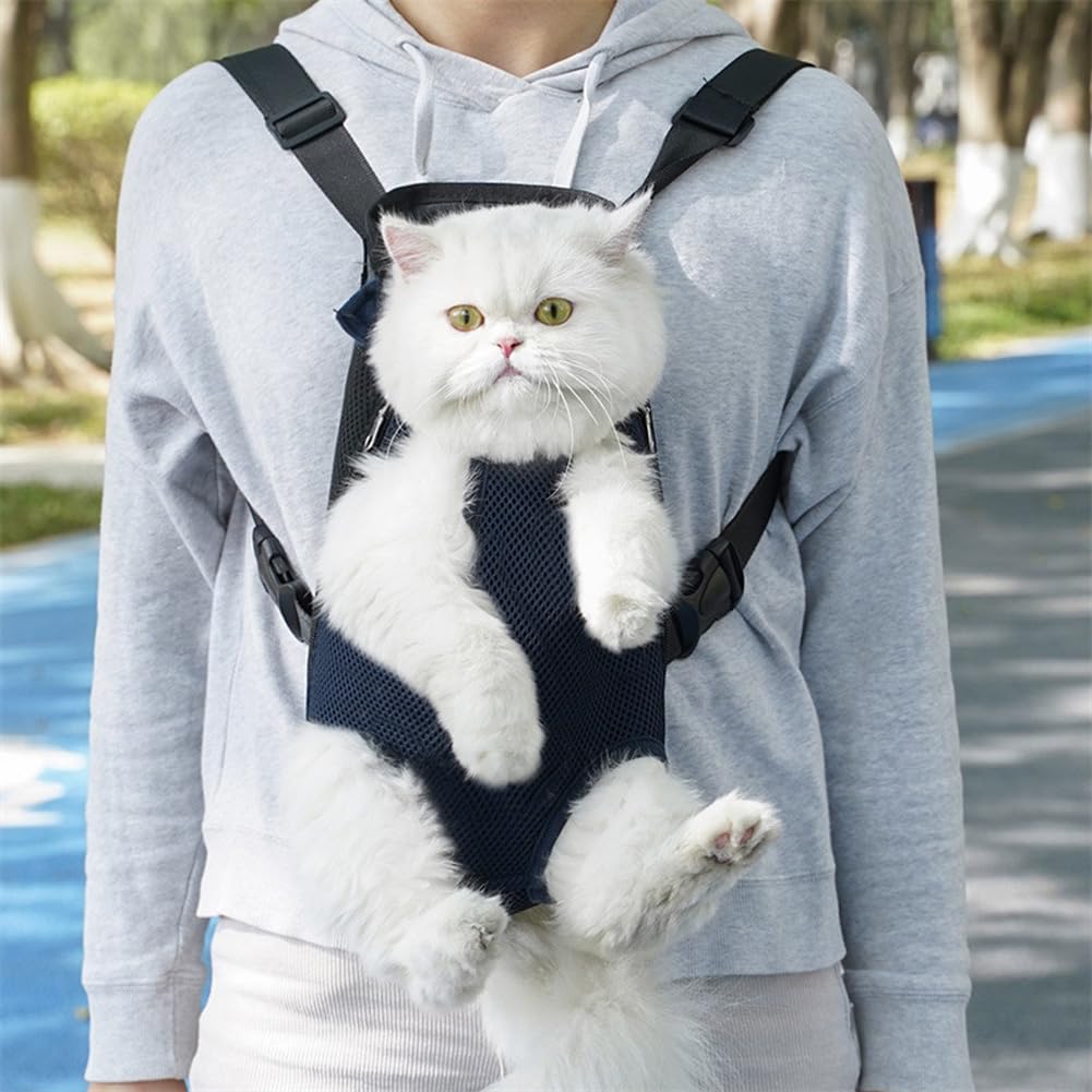 Sac à dos de transport Garvee pour chiens et chats, ajustable, en maille respirante, idéal pour le camping et la randonnée (noir).