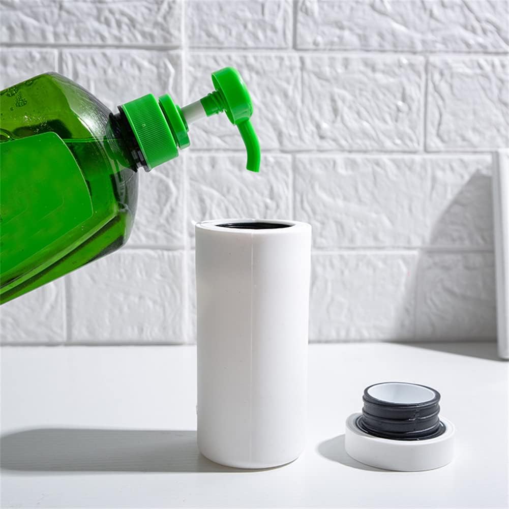 Distributeur de liquide vaisselle rechargeable Garvee, bouteille en silicone avec séparateur pour cuisine et salle de bain, blanc, facile à presser