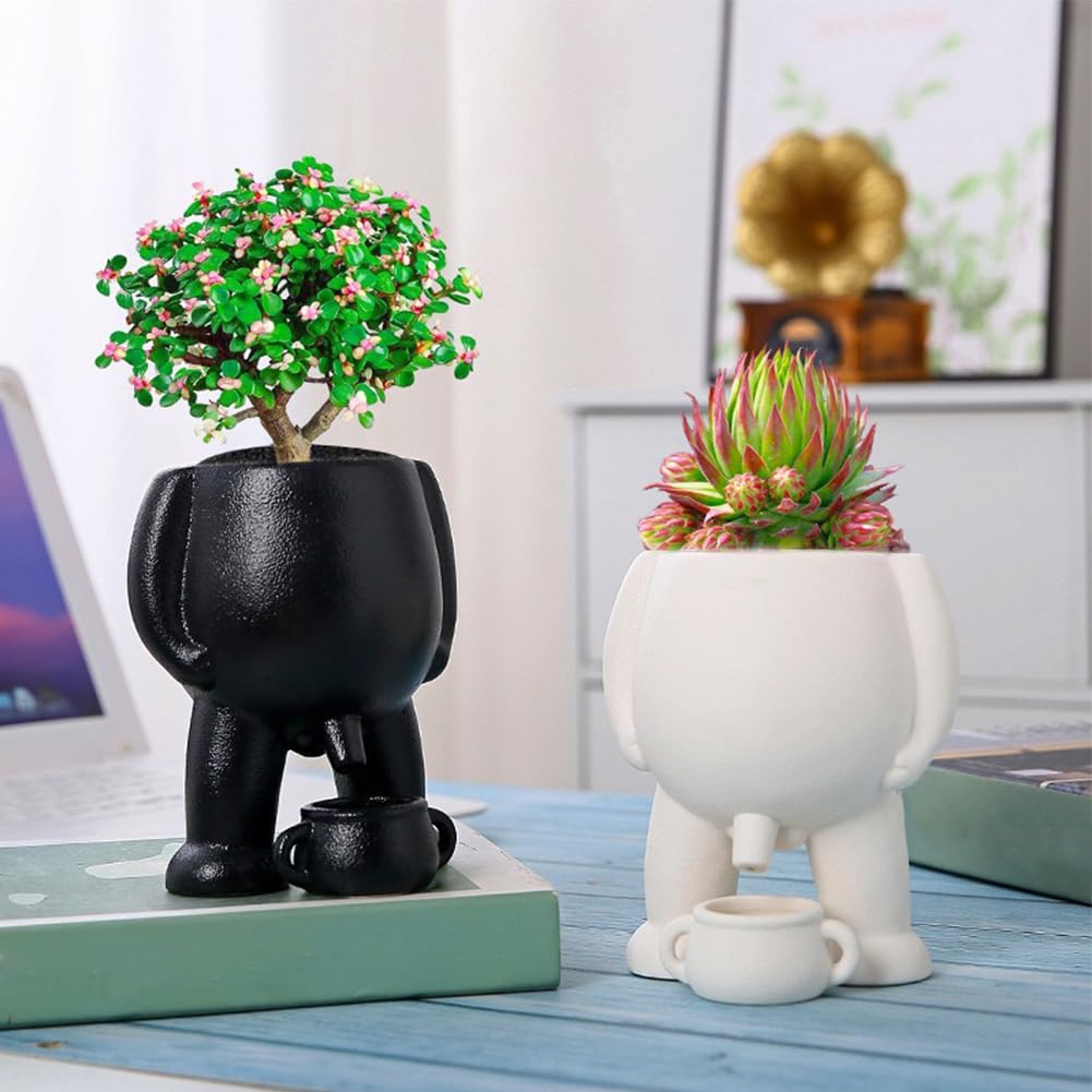 Pot de fleurs Garvee avec drainage, intérieur/balcon/bureau, céramique blanche, robuste, moderne, polyvalent