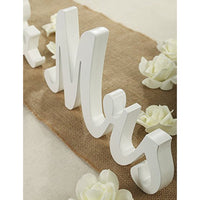 Décorations de mariage Garvee Mr  Mrs : lettres en bois rustiques blanches à poser, pour la table des mariés, accessoires photo d'anniversaire