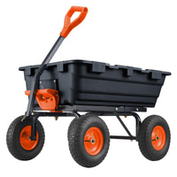 Garvee Chariot-benne de jardin 363 kg, cadre en acier robuste, roues tout-terrain 25,4 cm, benne grillagée pour jardin, ferme et travaux extérieurs