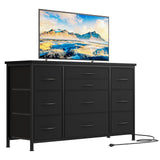 Garvee commode industrielle à 10 tiroirs, métal et MDF, idéale pour les chambres d'enfants, 121 × 39 × 70 cm, multicolore - Noir