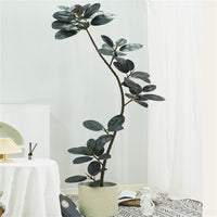 Ensemble de 2 arbres artificiels Garvee, décoration intérieure, feuilles réalistes, entretien facile, plastique, design moderne, pour bureau et salon, vert