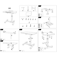 Garvee Table de lit à roulettes, réglable en hauteur, pliable, ergonomique et robuste, idéale pour le bureau et la maison