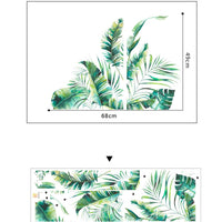 Garvee Stickers muraux Plantes Vertes, Feuilles Tropicales, Autocollants en PVC, 30 × 90 cm, Design Moderne