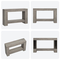 Garvee Console 119,4 cm pour couloir, 2 niveaux, bois robuste, style rustique, avec rangement, pour salon et entrée, marron