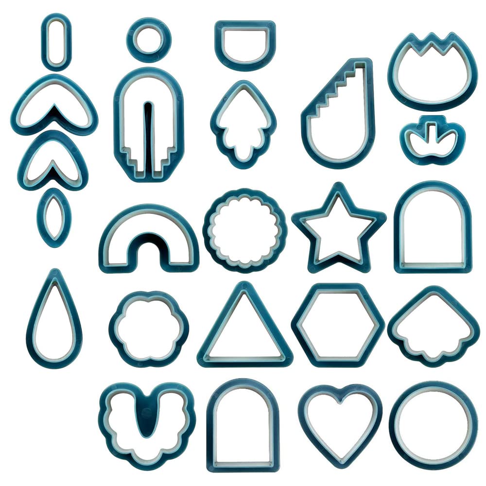 Fraises à polymère Garvee pour argile, 24 pièces, mini outils de sculpture, plastique, bleu, pour modelage d'argile, boucles d'oreilles DIY