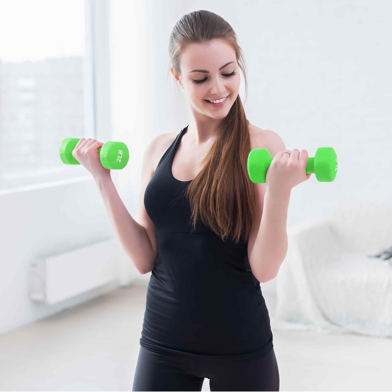 Haltères Garvee en néoprène, 1 à 3 lb, revêtement PVC antidérapant, forme hexagonale, noyau en fer, multicolores, idéales pour la musculation à domicile.