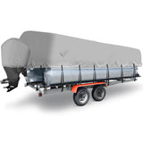 Housse de bateau ponton Garvee robuste, imperméable, de qualité marine, grise, 21''-24'', pour bateau transportable sur remorque - Gris