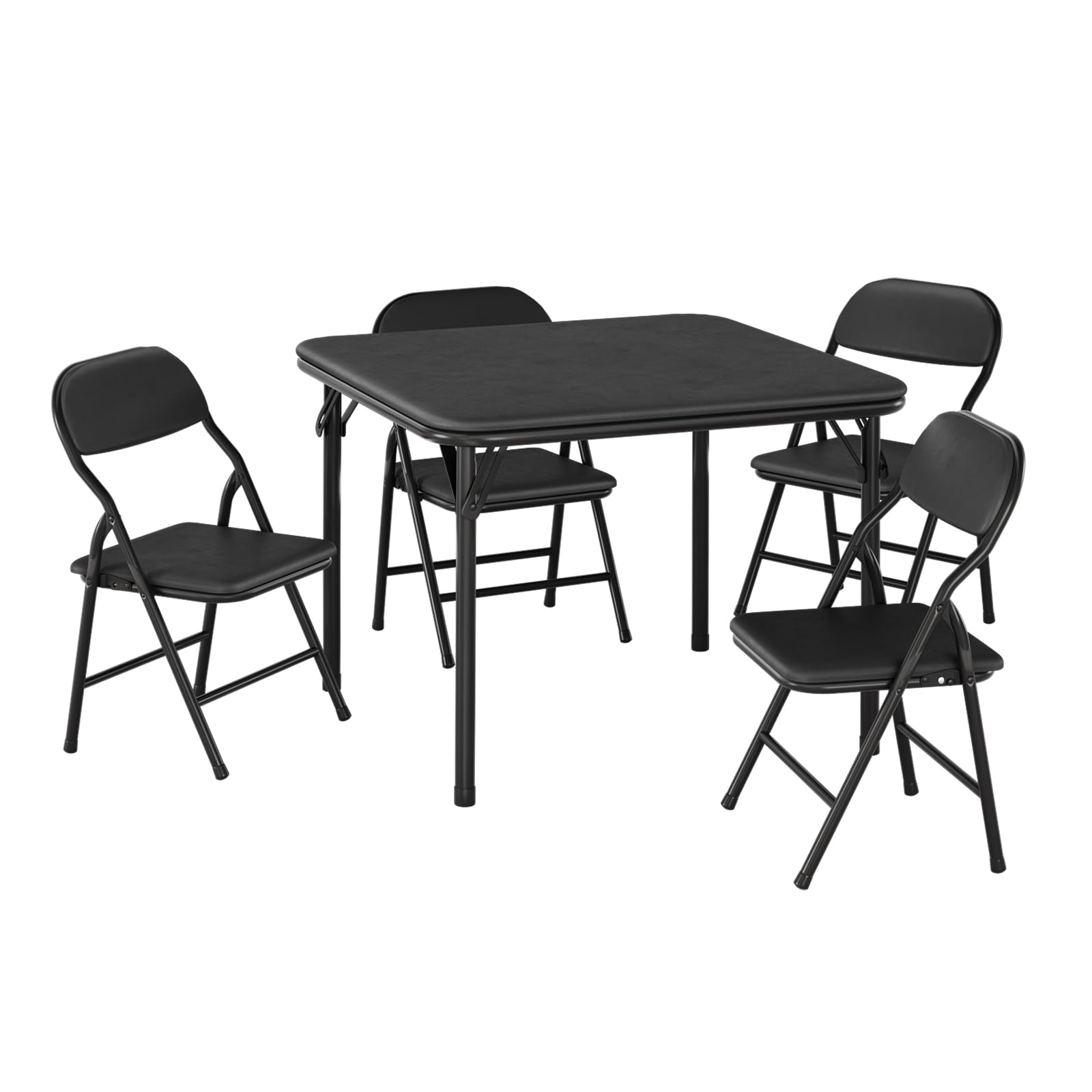 Ensemble table et chaises pour enfants Garvee 5 pièces, pliable, en métal robuste et cuir PU, pour chambres d'enfants et usage extérieur