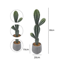 Cactus artificiel Garvee de 89 cm (35 pouces) réaliste en EVA, pot blanc, décoration intérieure et extérieure