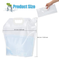 Sacs à eau d'urgence Garvee 5L, lot de 2, conteneurs d'eau portables en PE pour le camping, la randonnée et les situations d'urgence, comme sur la photo