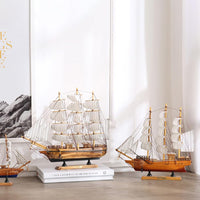 Garvee Maquette de voilier en bois avec ficelle légère, décoration nautique pour Noël, salon, bureau, décoration de bureau