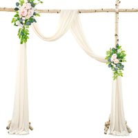 Rideau de tulle d'extérieur Garvee pour arche de mariage, tissu gaze 60 x 550 cm, blanc ivoire, matière douce