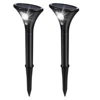 Lot de 2 lampes solaires d'extérieur Garvee avec détecteur de mouvement, étanches IP65, pour jardin, terrasse, pelouse et allée.