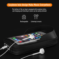 Sacoche de cadre Garvee pour vélo, étanche, réfléchissante, résistante aux déchirures, avec support pour téléphone tactile, idéale pour le VTT et le cyclisme en extérieur, jusqu'à 16,4 cm de diamètre, noire.