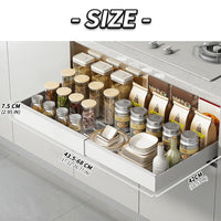 Organisateur de placard extensible Garvee, acier robuste, largeur ajustable, pour cuisine et salle de bain, fixation adhésive, bords lisses