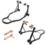 Support moto GARVEE avant et arrière universel, capacité 385 kg, réglable avec adaptateurs à fourche, pour motos sportives et tout-terrain, noir