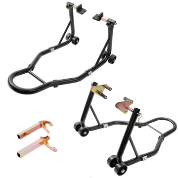 Support moto GARVEE avant et arrière universel, capacité 385 kg, réglable avec adaptateurs à fourche, pour motos sportives et tout-terrain, noir