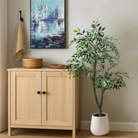 Ficus artificiel Garvee, 150 cm, grande plante artificielle en pot, vert, pour intérieur, maison, bureau, jardin