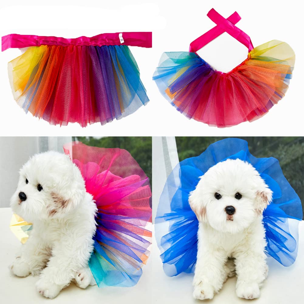 Robe tutu colorée pour chien Garvee, en maille respirante, douce et confortable, pour chiens de petite, moyenne et grande taille, idéale pour les fêtes et occasions spéciales. Multicolore, disponible en plusieurs tailles.