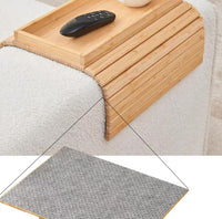Plateau d'accoudoir de canapé Garvee, en bois, avec porte-gobelet amovible pour salon, pliable 3 en 1 en bambou naturel