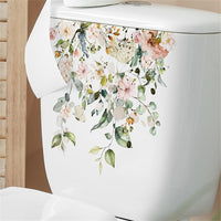 Autocollant pour siège de toilette Garvee, motif floral, en PVC plat et imperméable, M-205, décoration de salle de bain