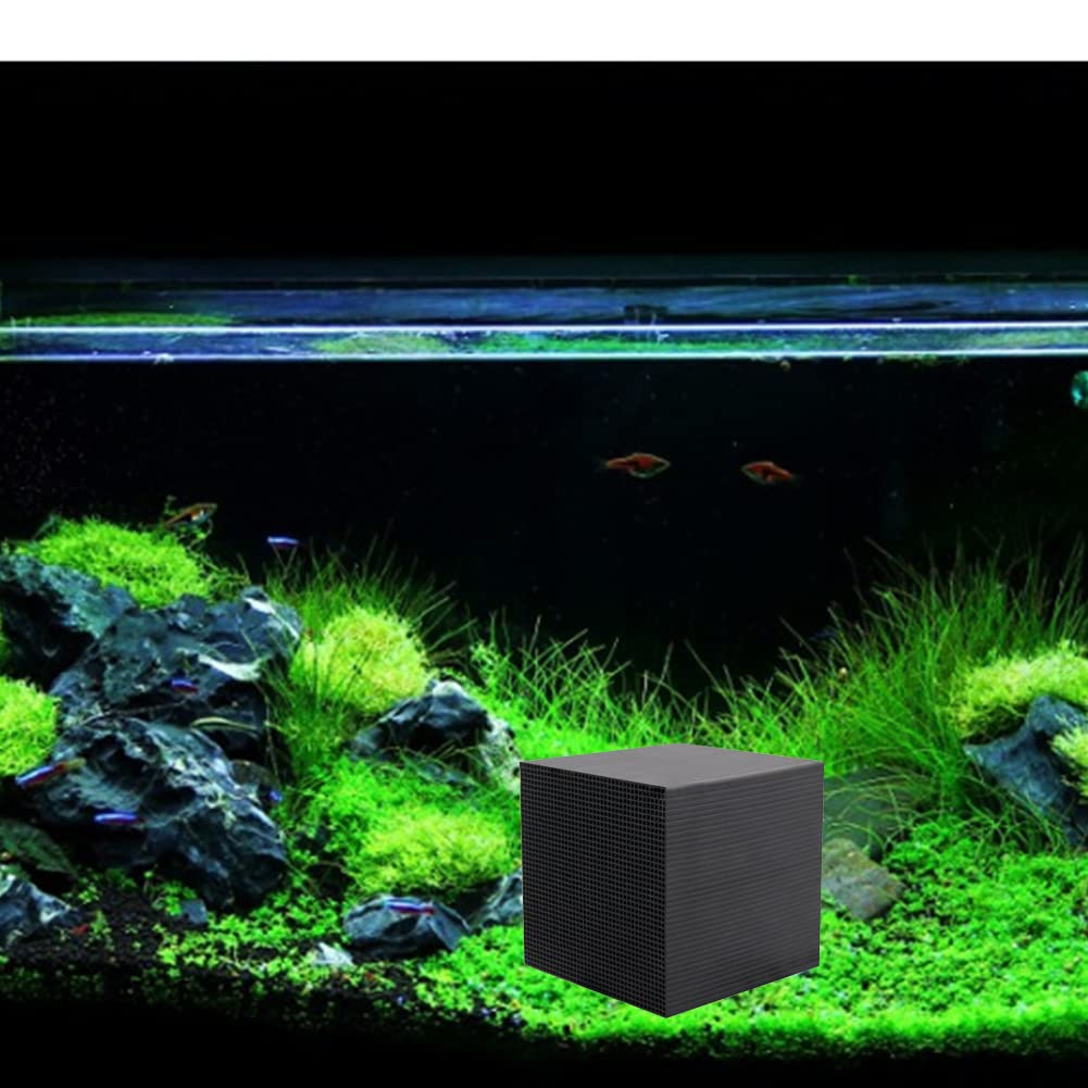 Cubes filtrants Garvee à charbon actif pour aquariums et piscines, structure alvéolaire, neutralisent les odeurs, purifient l'eau, charbon actif, noir