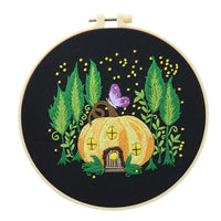 Kit de broderie GARVEE 5 pièces pour débutants, motif champignons, point de croix, kit de couture pratique, décoration en coton, kit de démarrage pour la maison